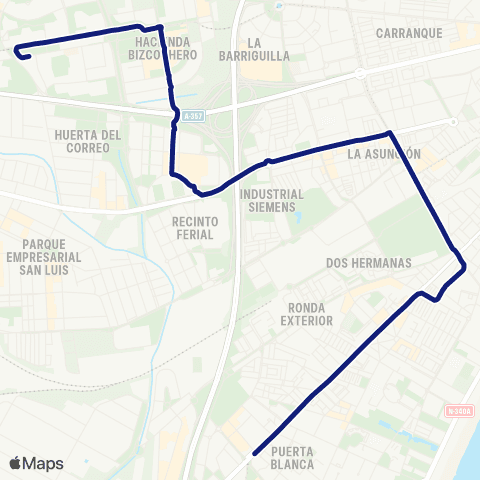 EMT Avda. de Moliere - Tiro de Pichón - Universidad map