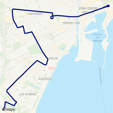 EMT Paseo del Parque - Carranque - Palacio Deportes map