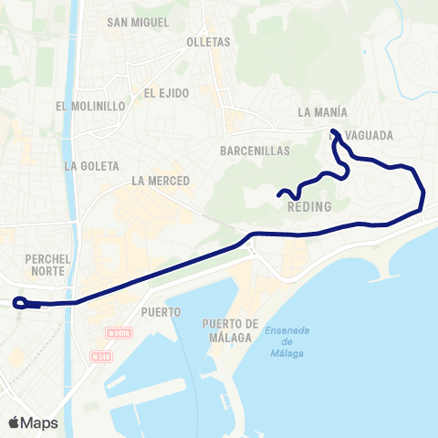 EMT Av. Andalucía - Gibralfaro map