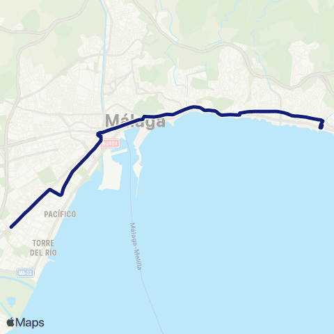 EMT Puerta Blanca - Alameda Principal - El Palo map