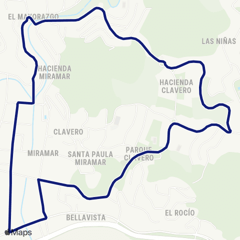 EMT CIRCULAR 3 - Parque Clavero map
