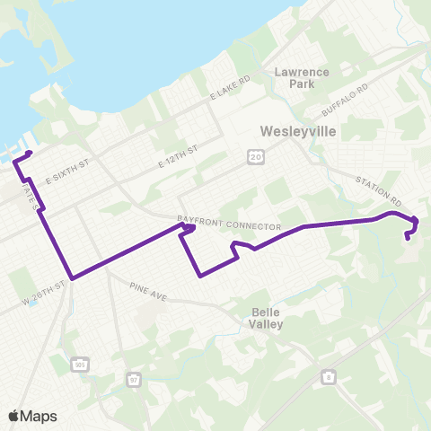 The 'e' E 26th Street map