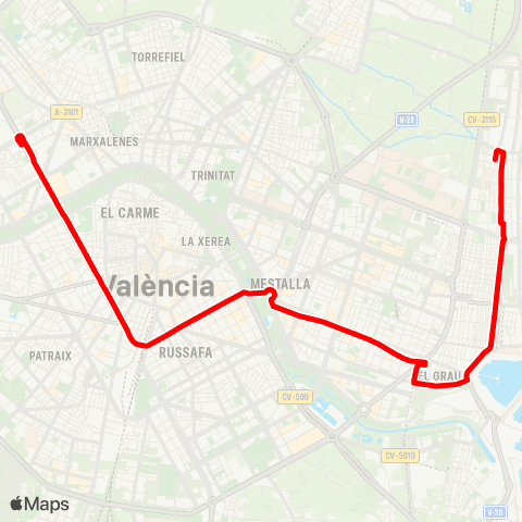 EMT La Malva-Rosa - Campanar map