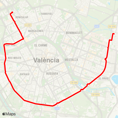 EMT Palau de Congressos - la Malva-Rosa map