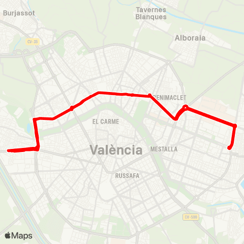EMT Av. del Cid - Est. Cabanyal / Pg. Marítim map