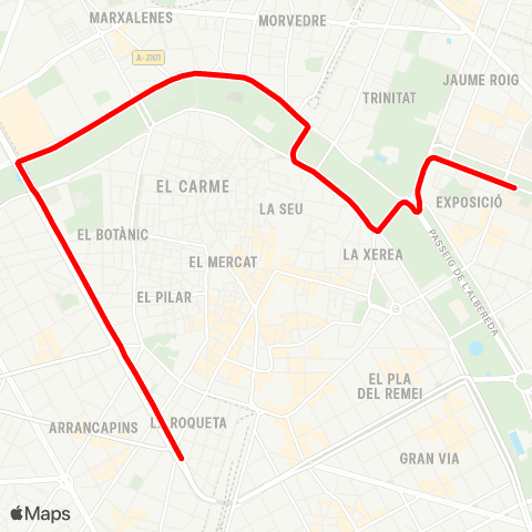 EMT Circular Grans Vies map