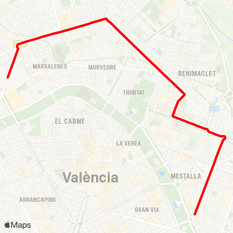 EMT Circular - Ronda Trànsits map