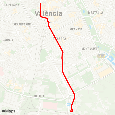 EMT Mercat Central - Fta. Sant Lluís map