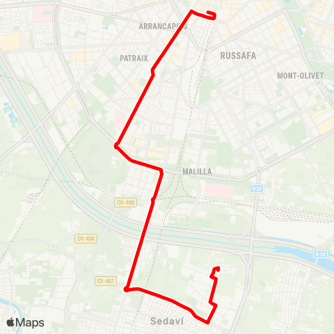 EMT Estació del Nord - la Torre - Sedaví - F. Alcedo map