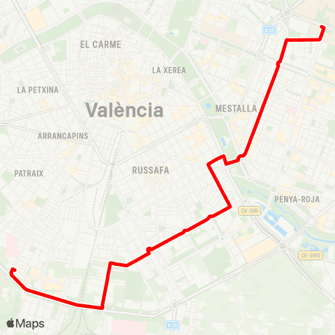 EMT Hospital Dr. Peset - Universitats map