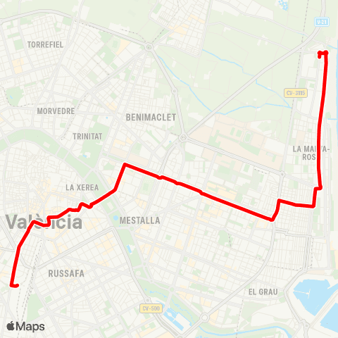 EMT La Patacona / la Malva-Rosa - Est. J. Sorolla map