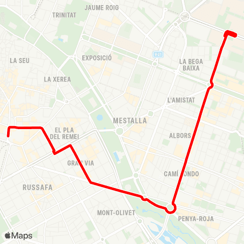 EMT Universitats - Estació del Nord map