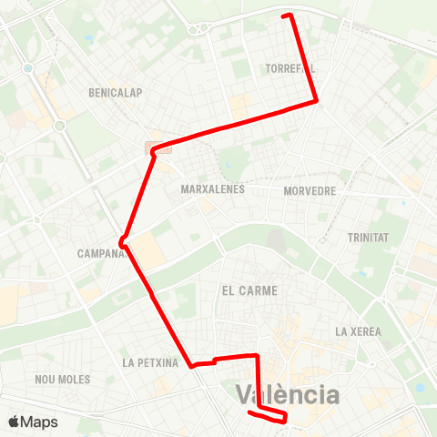 EMT Estació del Nord - Torrefiel map