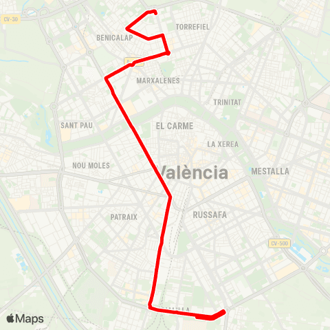 EMT Benicalap - Est. J. Sorolla / Hosp. la Fe map