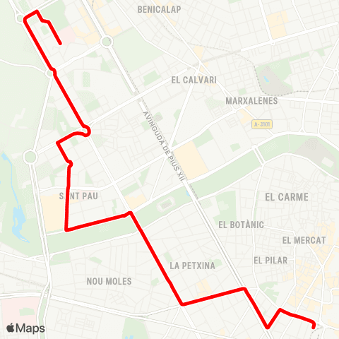 EMT Estació del Nord - el Pouet / Campanar map