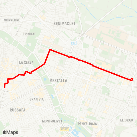 EMT Estació del Nord - Blasco Ibañez map