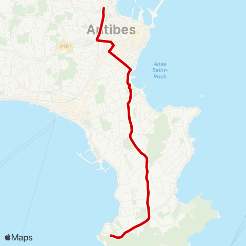 Envibus Pole d'Échanges Antibes - Posidonia (Cap d'Antibes) map