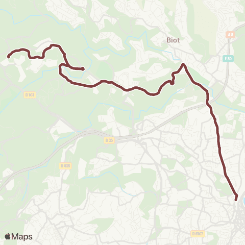Envibus Pole d'Échanges d'Antibes - Biot - GR Valbonne Sophia Antipolis map