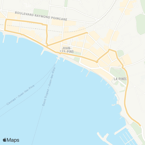 Envibus Port Gallice - Posidonia - Juan-les-Pins - Port Gallice map