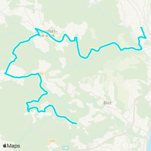 Envibus Villeneuve Loubet - Roquefort les Pins - Lycée S. Veil - GR Valbonne Sophia Antipolis - St-Philippe map