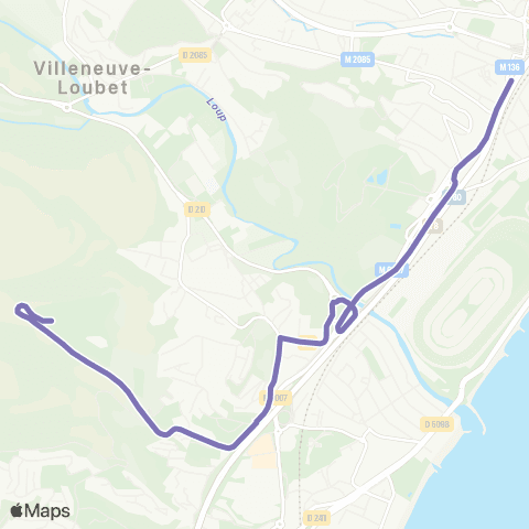 Envibus Gare SNCF de Cagnes s/ Mer - Amadeus (Villeneuve-Loubet) map