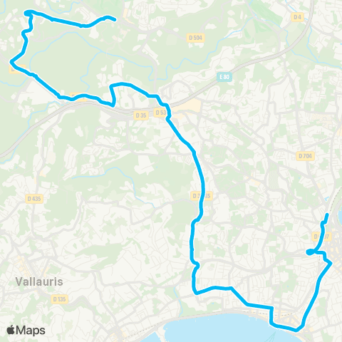 Envibus St-Philippe - Clausonnes - Weisweiller - Antibes-les-Pins - Pôle d'Échanges Antibes map