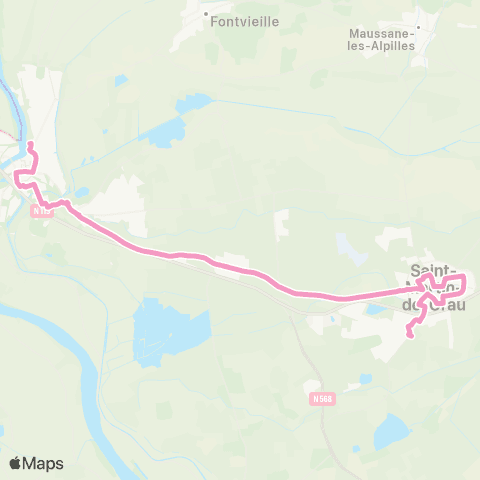 Envia St Martin de Crau Piscine <> Arles Gare SNCF map