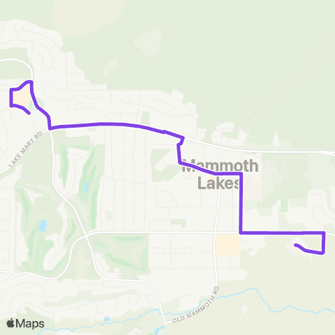 Eastern Sierra Transit Purple Line map