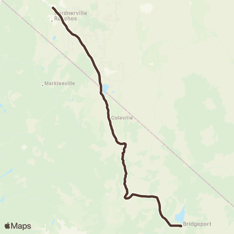Eastern Sierra Transit Bridgeport-Gardnerville map
