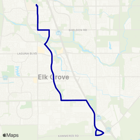 E-tran (Elk Grove Transit) Elk Grove Local Route map