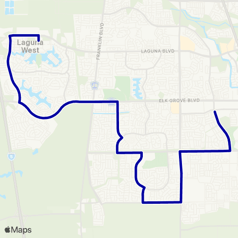 E-tran (Elk Grove Transit) Elk Grove Local Route map