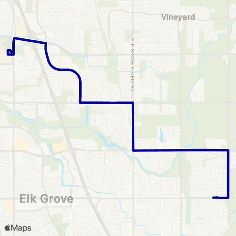 E-tran (Elk Grove Transit) Elk Grove Local Route map