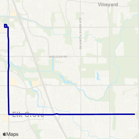 E-tran (Elk Grove Transit) Elk Grove Local Route map