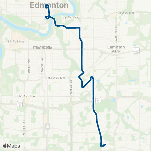 ETS Mill Woods - Downtown map