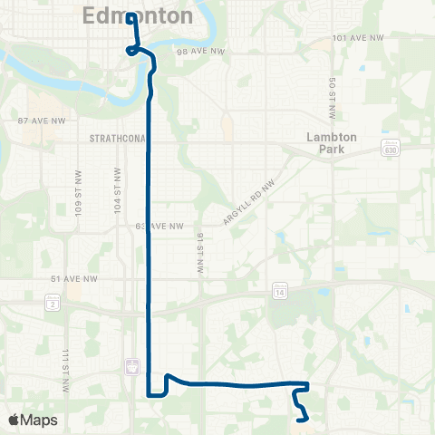 ETS Mill Woods - Downtown map