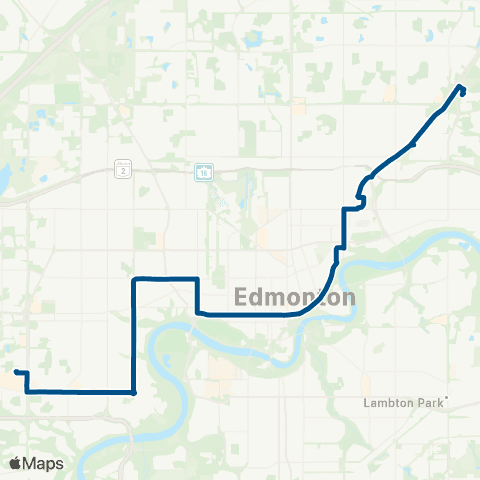 ETS West Edmonton Mall - Stadium - Clareview map