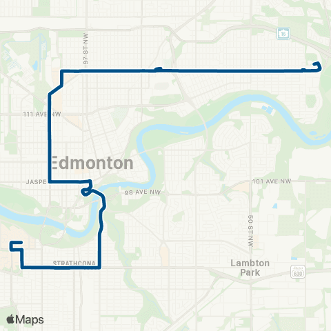 ETS Abbottsfield - Downtown - University map