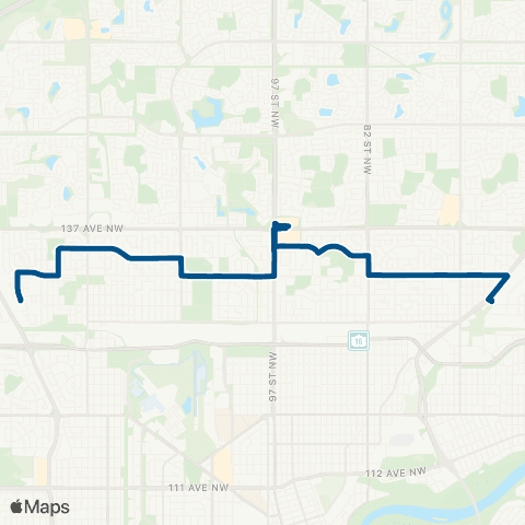 ETS Dunvegan - Northgate - Belvedere map