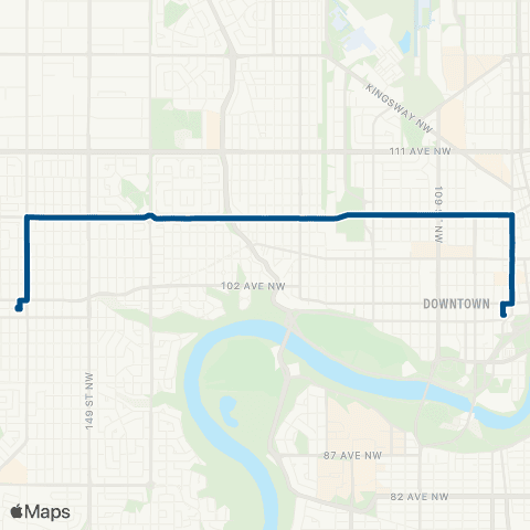 ETS Jasper Place - Downtown map