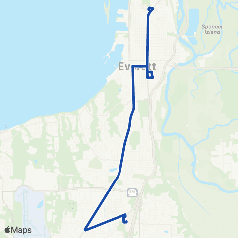 Everett Transit S to Mall Station - N to College Station map
