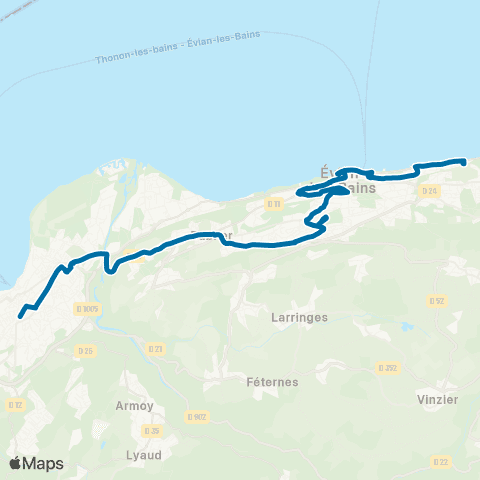 ÉVA'D Bus Thonon les arts - Maxilly Petite Rive map