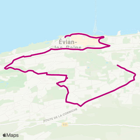 ÉVA'D Bus Évian Gare routière - Neuvecelle Église map