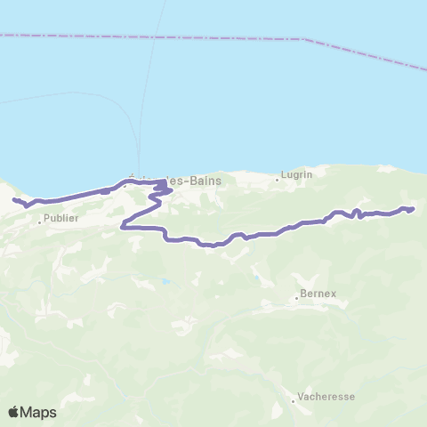 ÉVA'D Bus Publier Cité de l'eau - Thollon Station map