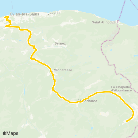 ÉVA'D Bus Évian Gare SNCF - Châtel Linga map