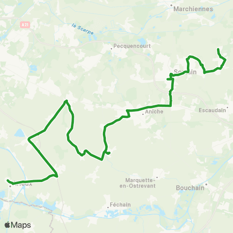 Évéole Hornaing Cité Heurteau - Arleux Collège Val de la Sensée map