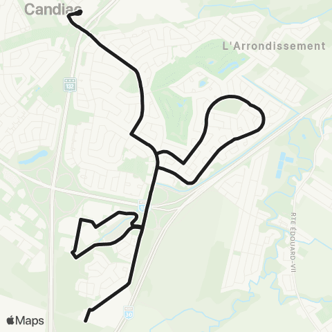 exo Le Richelain et Roussillon Candiac (Deauville - Carrefour - Gare) map