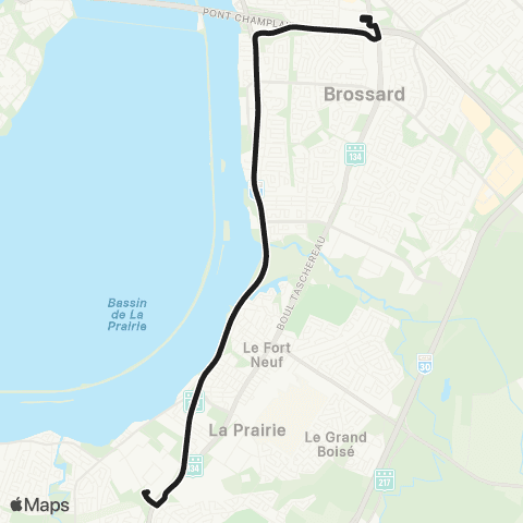 exo Le Richelain et Roussillon Candiac - Terminus Panama map