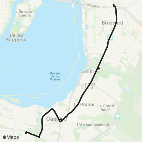 exo Le Richelain et Roussillon Delson - Candiac - la Prairie - Terminus Panama map