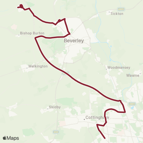 East Yorkshire Cherry Burton Main Street - Hotham Rd N map