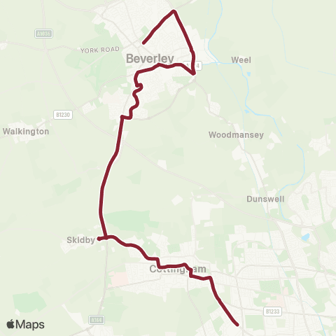 East Yorkshire Beverley Manor Road - Hotham Road North map